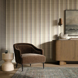 Stripe Grasscloth Wallpaper by FH Art Studio - Parchment