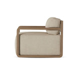Featuring Stroud Faye Sand Outdoor Swivel Chair by Four Hands at Amethyst Home. A timeless look, complementary to any style. Simple, open FSC®-certified teak framing softens the edges of this outdoor swivel chair, paired with a fixed seat cushion and removable back. Finished with a 360 inset swivel beneath the plinth base. Cover or store indoors during inclement weather and when not . Amethyst Home provides interior design, new construction, custom furniture, and area rugs in the Dallas metro area