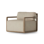 Featuring Stroud Faye Sand Outdoor Swivel Chair by Four Hands at Amethyst Home. A timeless look, complementary to any style. Simple, open FSC®-certified teak framing softens the edges of this outdoor swivel chair, paired with a fixed seat cushion and removable back. Finished with a 360 inset swivel beneath the plinth base. Cover or store indoors during inclement weather and when not. Amethyst Home provides interior design, new construction, custom furniture, and area rugs in the Houston metro area