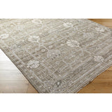 Featuring Almeria Hand-Knotted Rug by Surya at Amethyst Home. This luxurious Almeria hand-made rug is the perfect statement piece to add a touch of updated traditional style to your home. Its blend of wool and viscose gives it a soft feel and low pile, making it ideal for high traffic areas in your home. With its intricate hand-knotted construction and frin. Amethyst Home provides interior design, new home construction design consulting, vintage area rugs, and lighting in the Park City metro area.