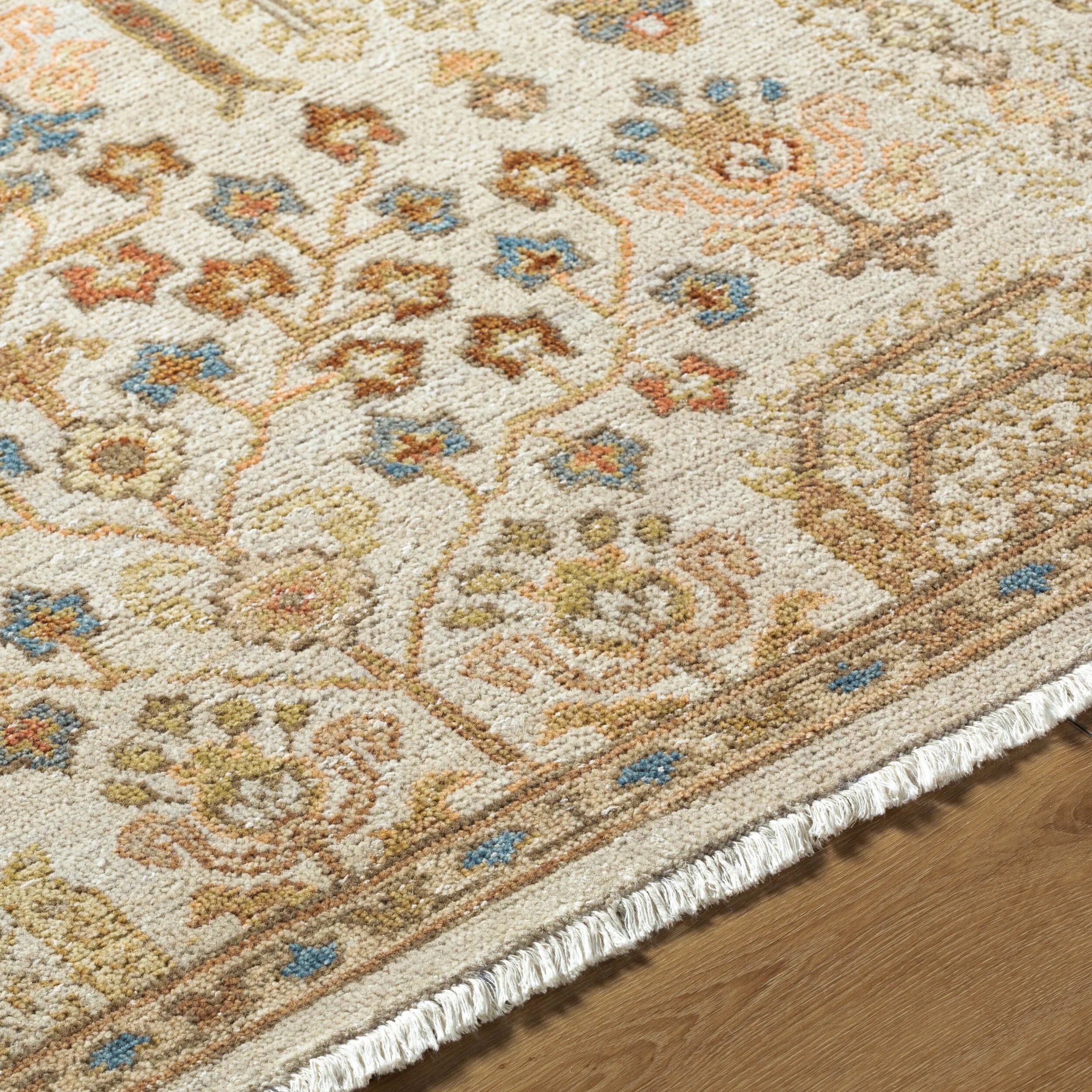 Featuring Anelka Hand-Knotted Rug by Surya at Amethyst Home. Indulge in the exquisite luxury of the Anelka Hand-Knotted Rug. Crafted with intricate detail, this rug adds elegance and sophistication to any space. Hand-knotted with expert precision, it boasts superior quality and durability for long-lasting use. Elevate your decor with this artfully crafted rug. Amethyst Home provides interior design, new home construction design consulting, vintage area rugs, and lighting in the Seattle metro area.
