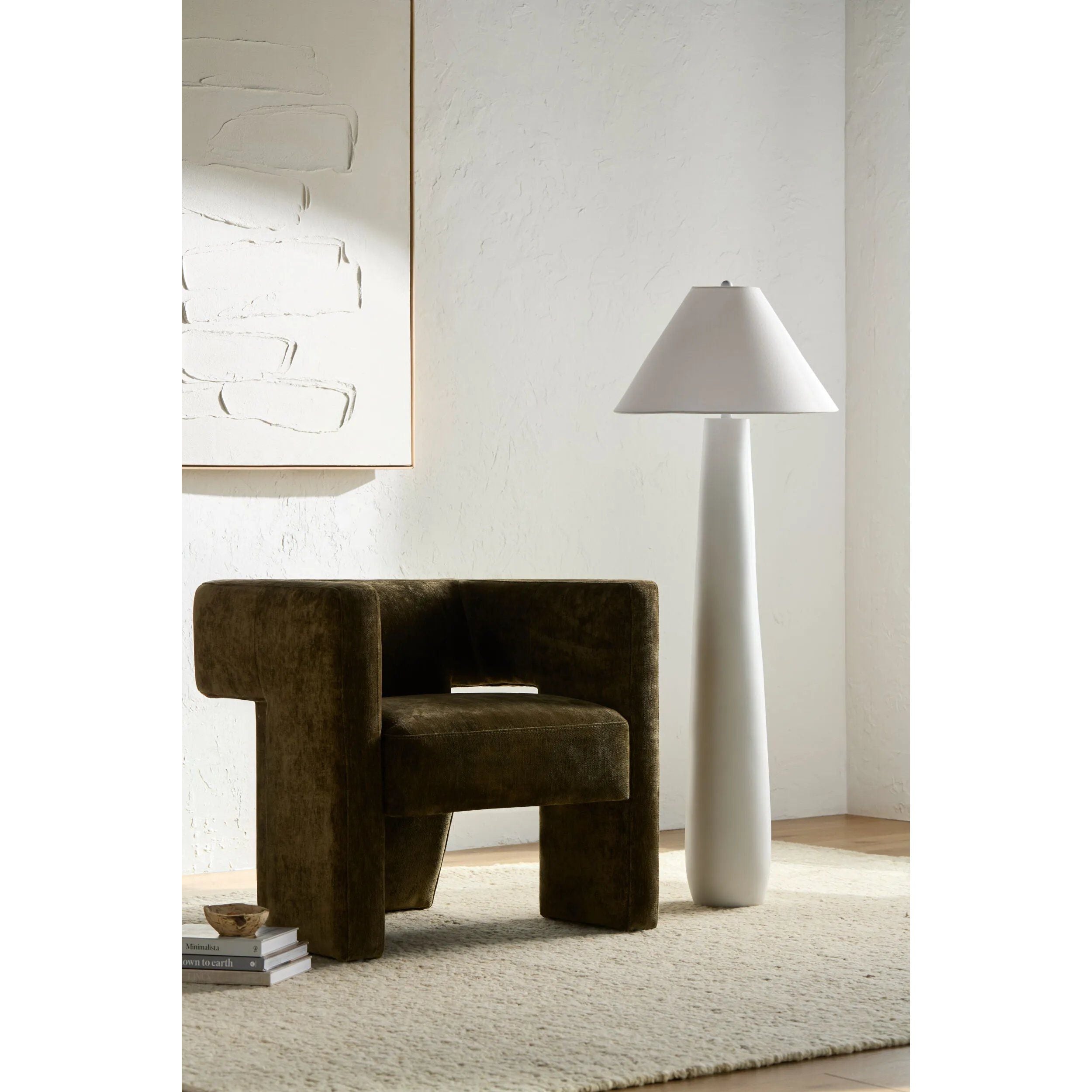 As lovers of organic modern style at Amethyst, we love the nature inspired Dosso Accent Floor Lamp. This item pairs well with other brands such as Ethnicraft and is perfect for wabi sabi homes Amethyst Home provides interior design, new home construction design consulting, vintage area rugs, and lighting in the Portland metro area.