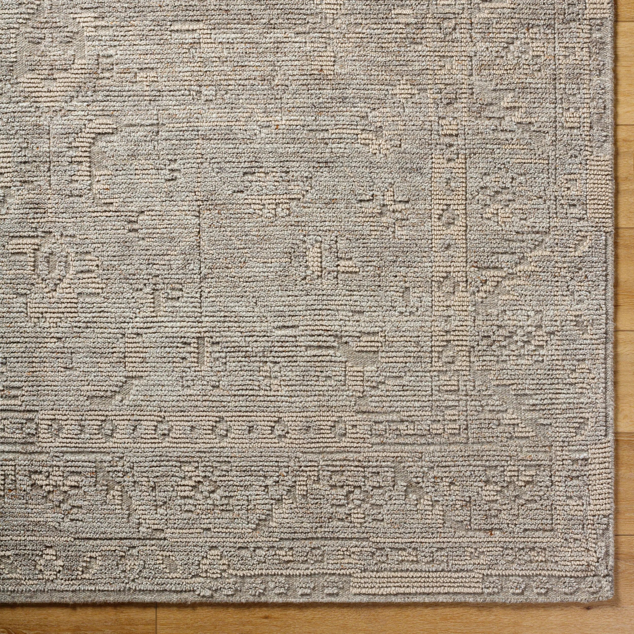 Experience the stunning beauty of the Kimberly collection with our hand-knotted wool rug. This updated traditional style rug, made in India, boasts an impressive medium pile that feels incredible underfoot. With its rich texture and timeless design, it's sure to become a focal point in your space. Amethyst Home provides interior design, new home construction design consulting, vintage area rugs, and lighting in the Portland metro area.