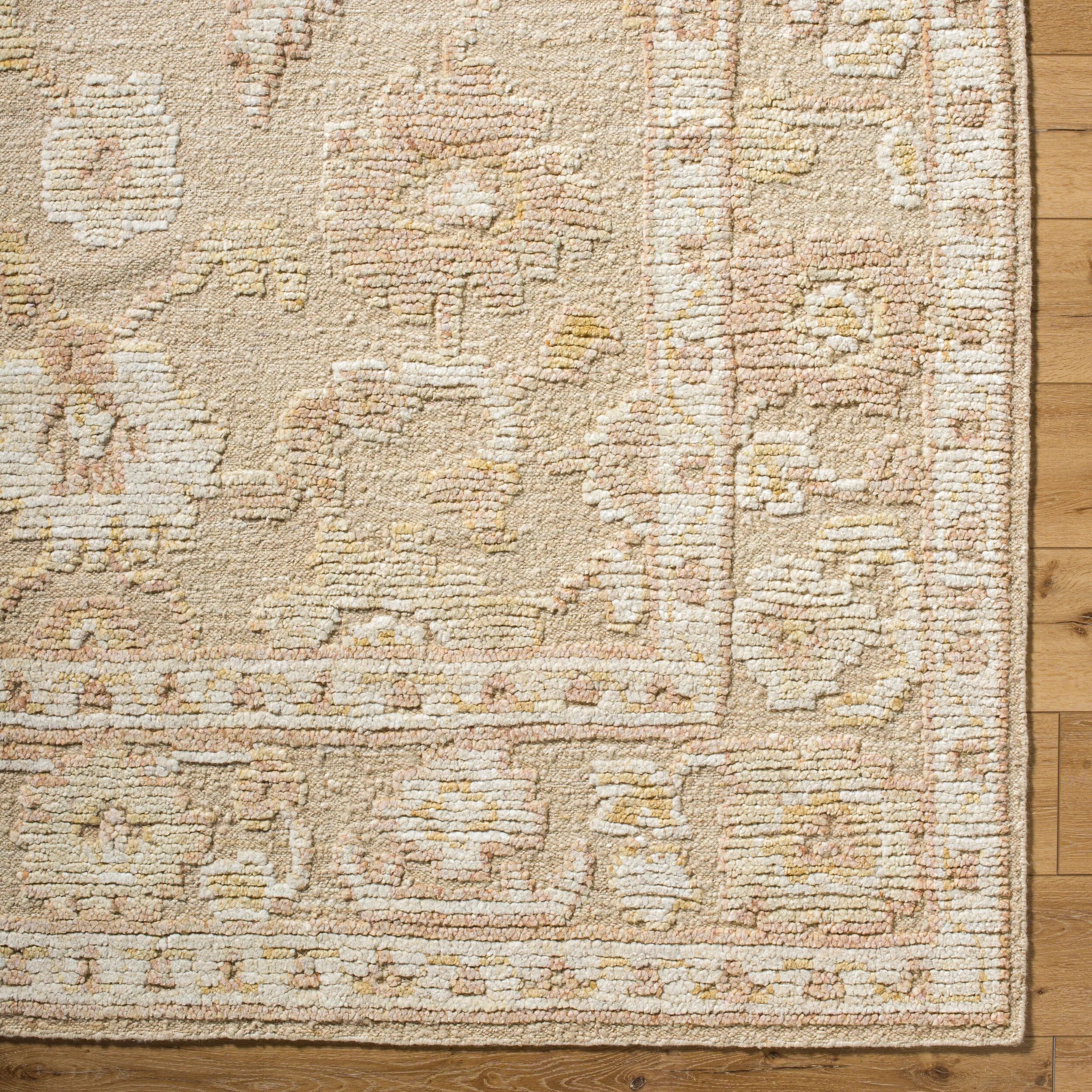 Indulge in the time-honored tradition of the Leros Handmade Rug, imported straight from India. This rug brings a touch of classic elegance to any room with its traditional style that has been expertly hand-knotted from pure wool. Amethyst Home provides interior design, new home construction design consulting, vintage area rugs, and lighting in the Salt Lake City metro area.
