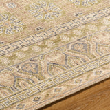 Featuring Marisa Hand-Knotted Rug by Surya at Amethyst Home. Step into the idyllic charm of a French Country Cottage with our Marisa handmade rug. This piece, hand-knotted in India, is made entirely of wool, providing your space with a comforting and cozy feel. Its low pile construction makes it ideal for high-traffic areas, ensuring its beauty will last throu. Amethyst Home provides interior design, new home construction design consulting, vintage area rugs, and lighting in the Boston metro area.