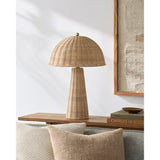 Featuring Naves Accent Table Lamp by Surya at Amethyst Home. Illuminate your space with a touch of timeless elegance with the Naves accent table lamp. Standing 23 inches tall, this traditional-style lamp boasts a beautifully crafted rattan body and shade, seamlessly complemented by an iron finial for that perfect blend of classic charm and sturdy design. It\u. Amethyst Home provides interior design, new home construction design consulting, vintage area rugs, and lighting in the Seattle metro area.