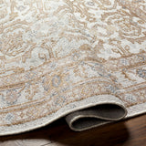 The Revere Light Gray rug showcases a traditional inspired design. The neutral colors and soft materials make it a cozy addition to any space, especially living rooms and dens. Amethyst Home provides interior design, new home construction design consulting, vintage area rugs, and lighting in the Omaha metro area.