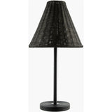 Featuring Safe Accent Table Lamp by Surya at Amethyst Home. Introducing the Safe Accent Table Lamp, a minimalist modern masterpiece that blends functionality and artistry. This lamp stands 25 inches tall, sculpted from iron for the body and a sturdy resin base, giving it a robust yet sleek profile. The shade is made of natural rattan, adding an organic touch to. Amethyst Home provides interior design, new home construction design consulting, vintage area rugs, and lighting in the Omaha metro area.