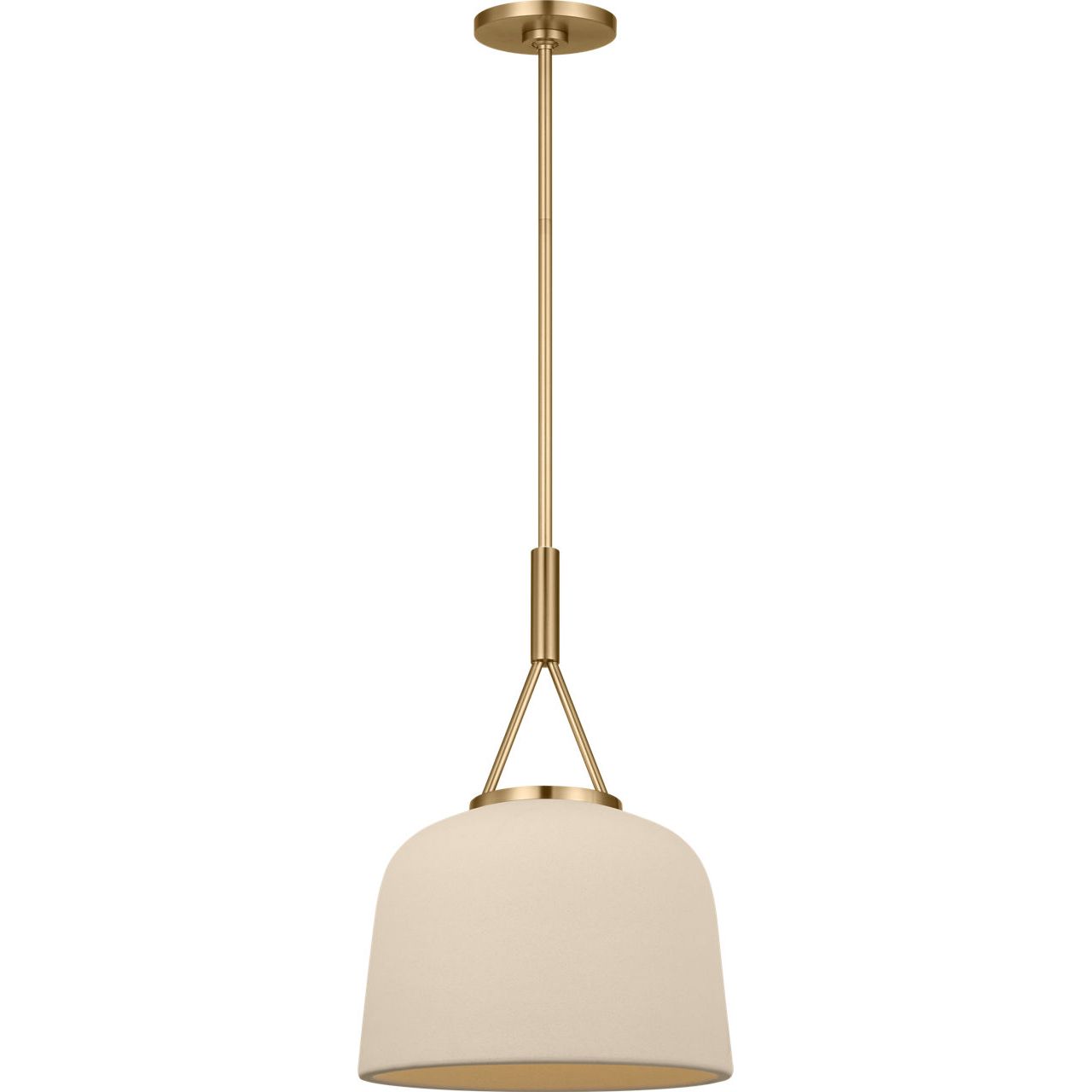 Estate Brass with Ivory Stoneware Shade