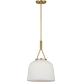 Estate Brass with Opal Acid Etched Glass Shade | shipping 10/31/2026