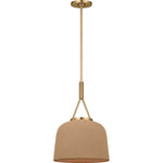 Estate Brass with Toast Stoneware Shade
