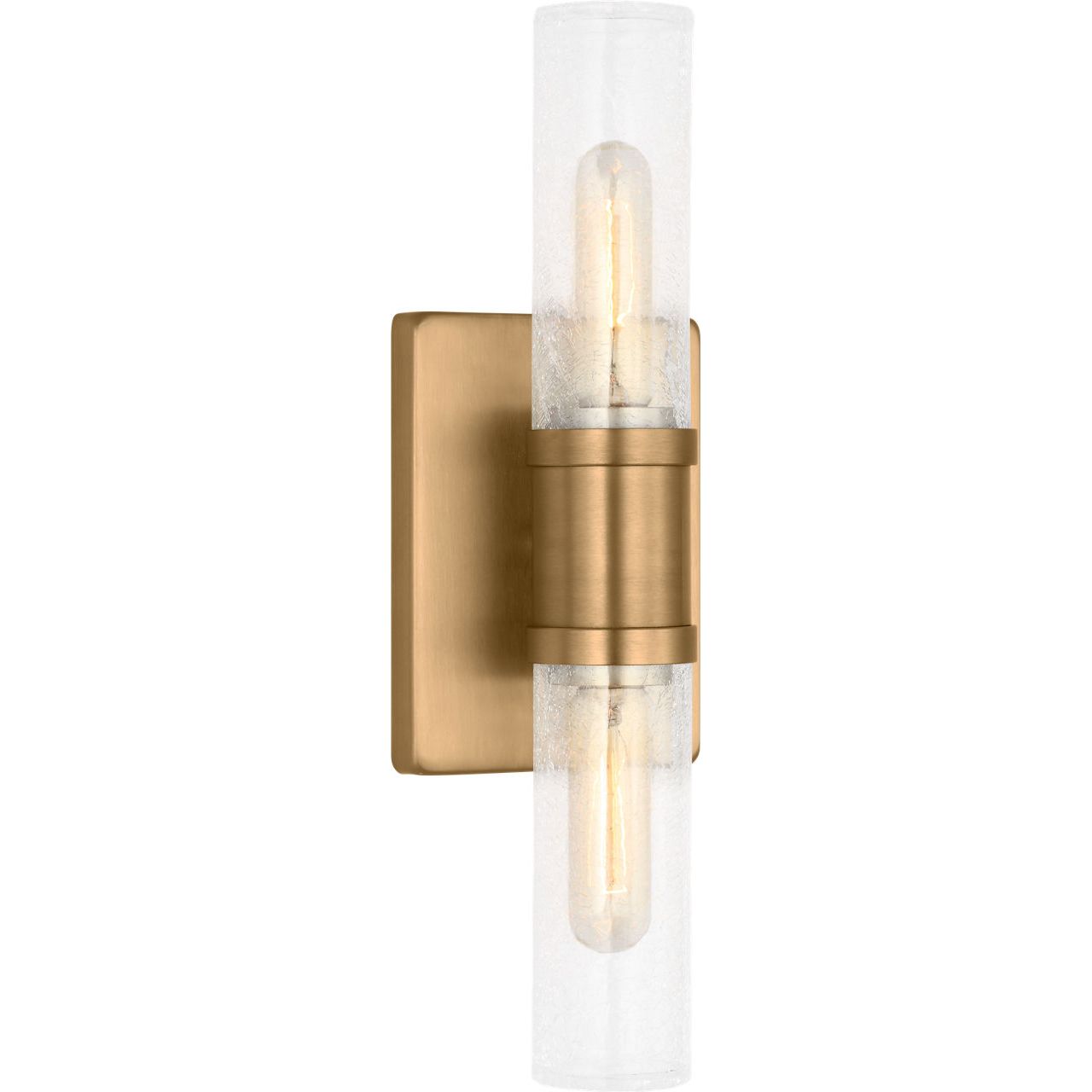Satin Brass with Clear Crackle Glass
