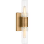 Satin Brass with Clear Crackle Glass