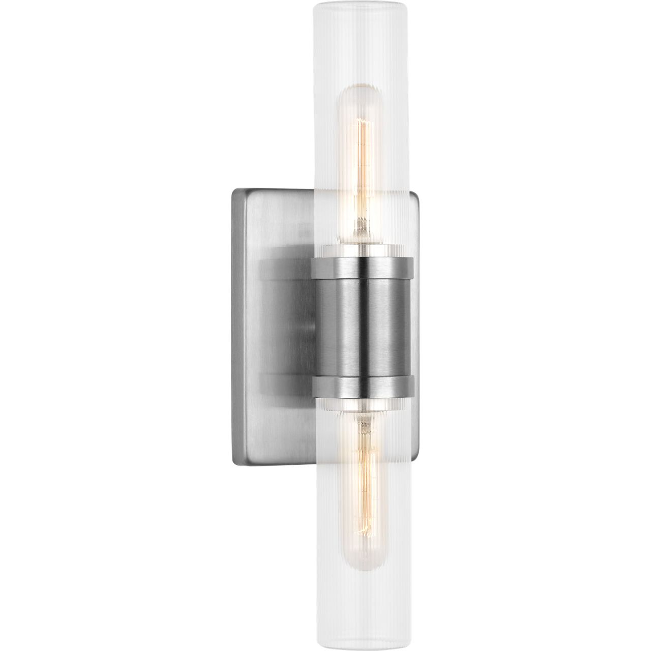 Brushed Nickel with Clear Fluted Glass