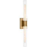 Satin Brass with Clear Crackle Glass
