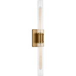 Satin Brass with Clear Fluted Glass