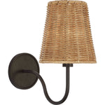 Aged Iron with Natural Wicker Shade