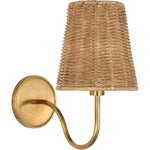 Hand-Rubbed Antique Brass with Natural Wicker Shade