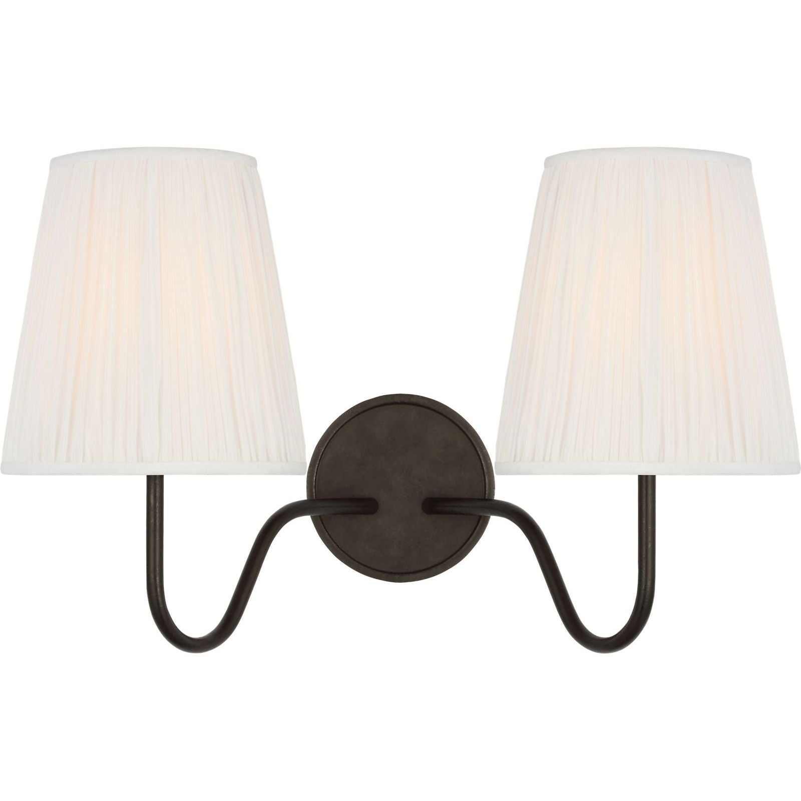 Aged Iron with Silk Pleated Shades | shipping 11/16/2026