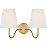 Hand-Rubbed Antique Brass with Silk Pleated Shades | shipping 11/16/2026