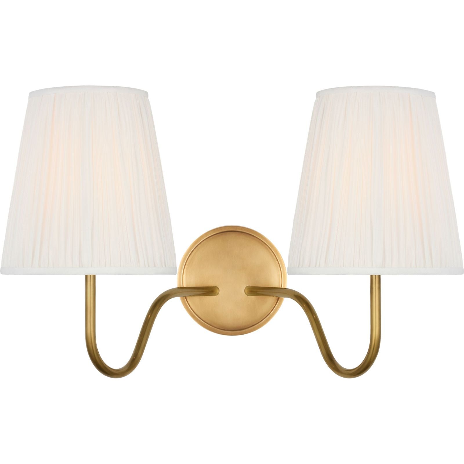 Hand-Rubbed Antique Brass with Silk Pleated Shades | shipping 11/16/2026