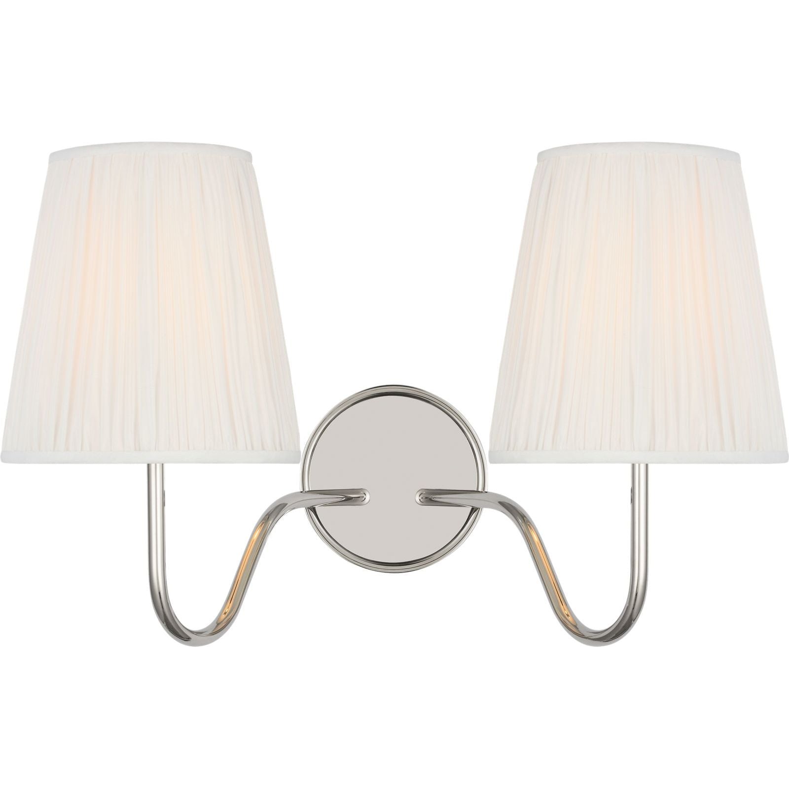 Polished Nickel with Silk Pleated Shades | shipping 11/16/2026
