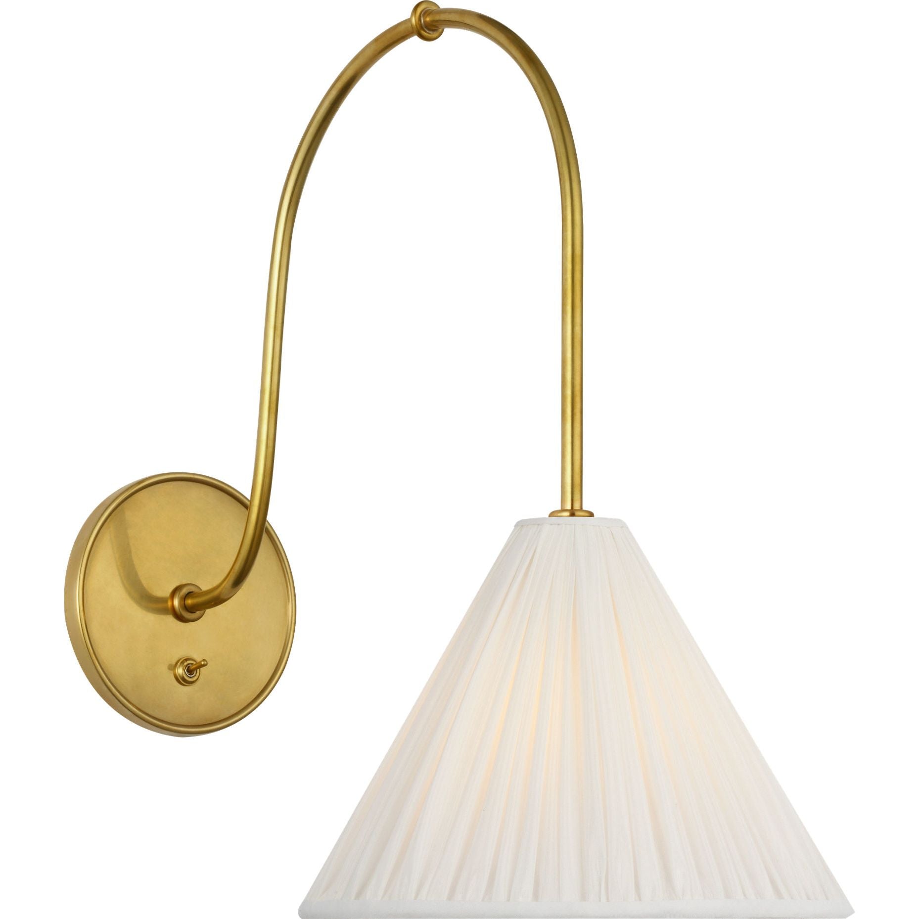 Hand-Rubbed Antique Brass with Silk Pleated Shade