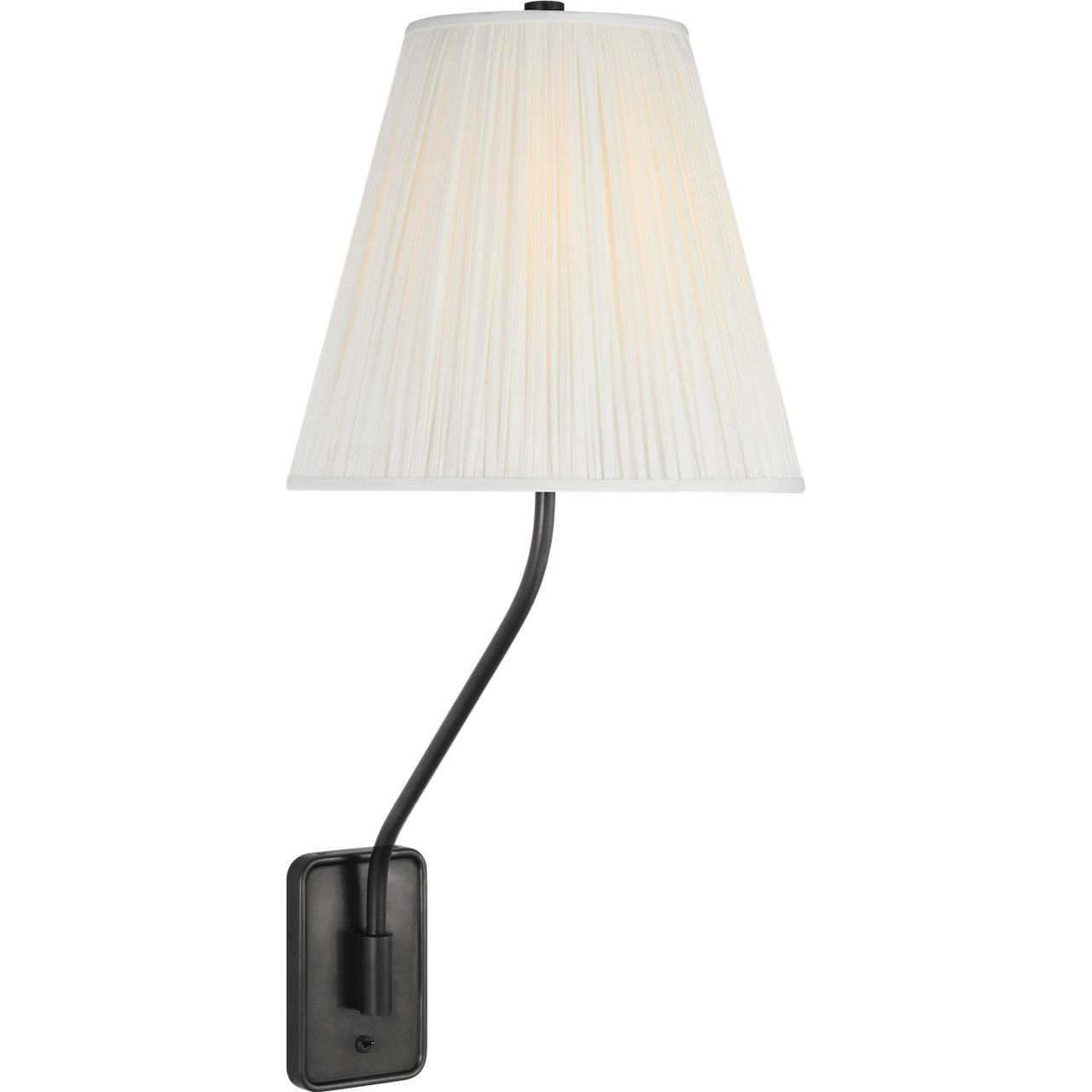 Bronze with Silk Pleated Shade