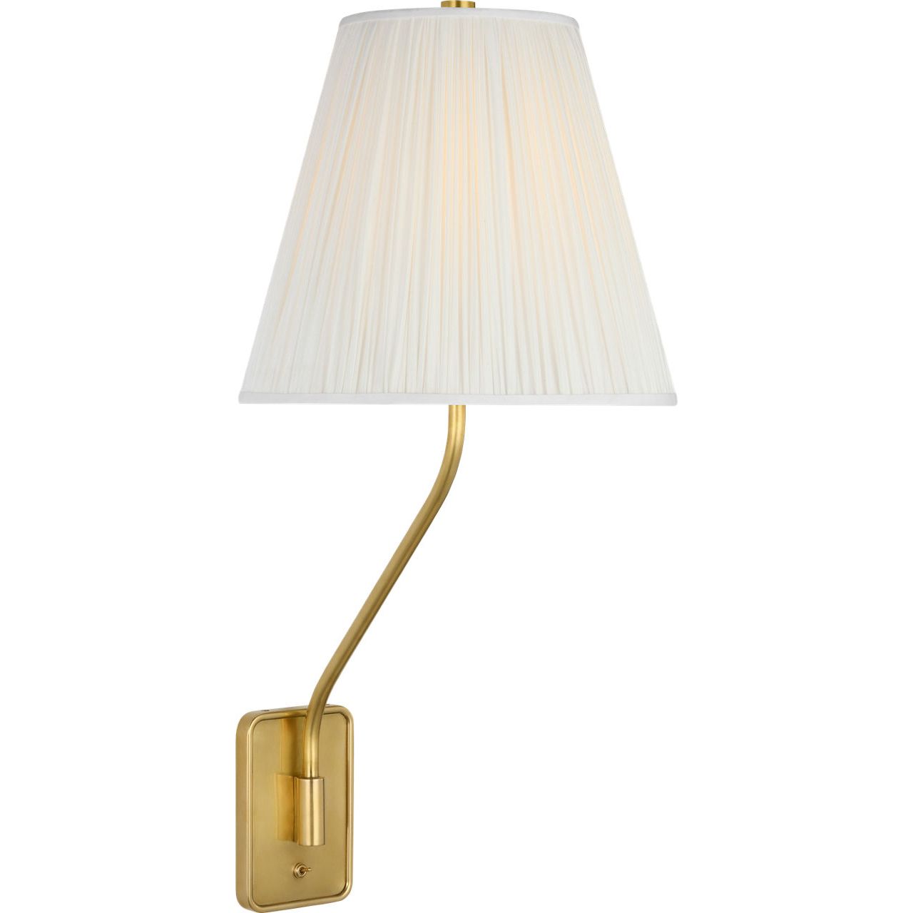 Hand-Rubbed Antique Brass with Silk Pleated Shade