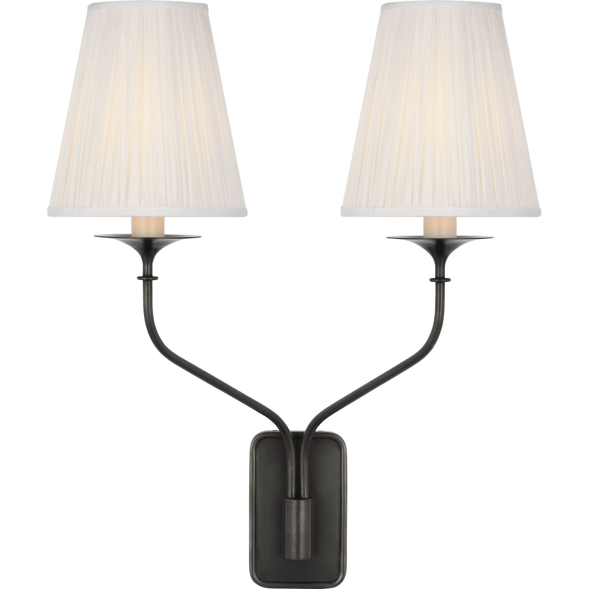 Bronze with Silk Pleated Shades