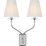 Polished Nickel with Silk Pleated Shades