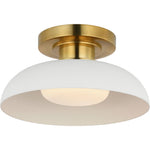 Hand-Rubbed Antique Brass and Matte White with White Glass