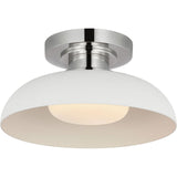 Polished Nickel and Matte White with White Glass