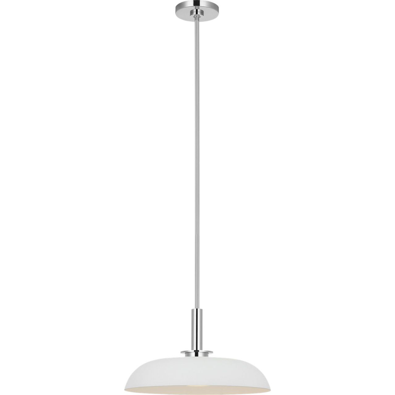 Polished Nickel and Matte White with White Glass
