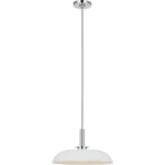 Polished Nickel and Matte White with White Glass