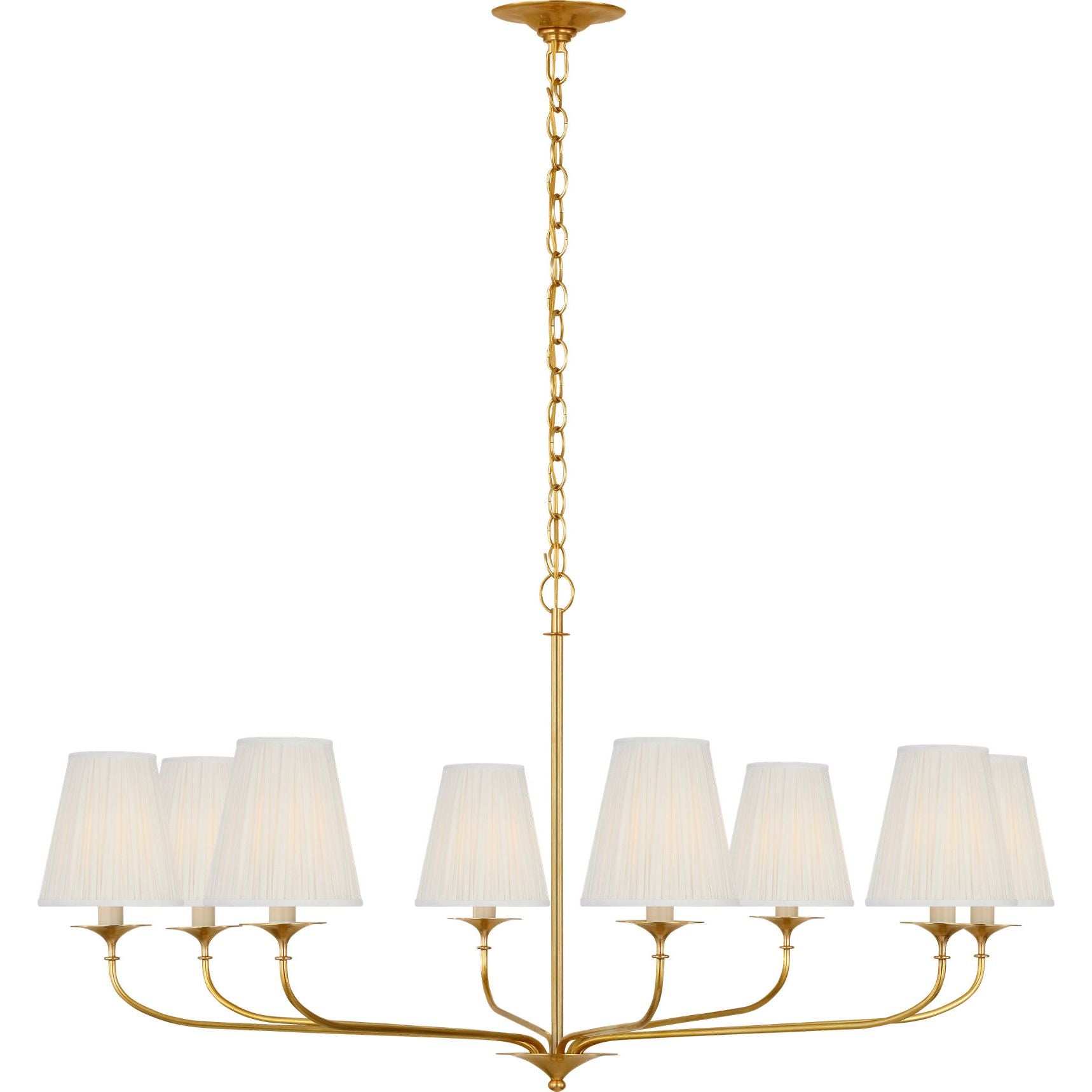 Hand-Rubbed Antique Brass with Silk Pleated Shades