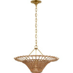Hand-Rubbed Antique Brass with Natural Wicker
