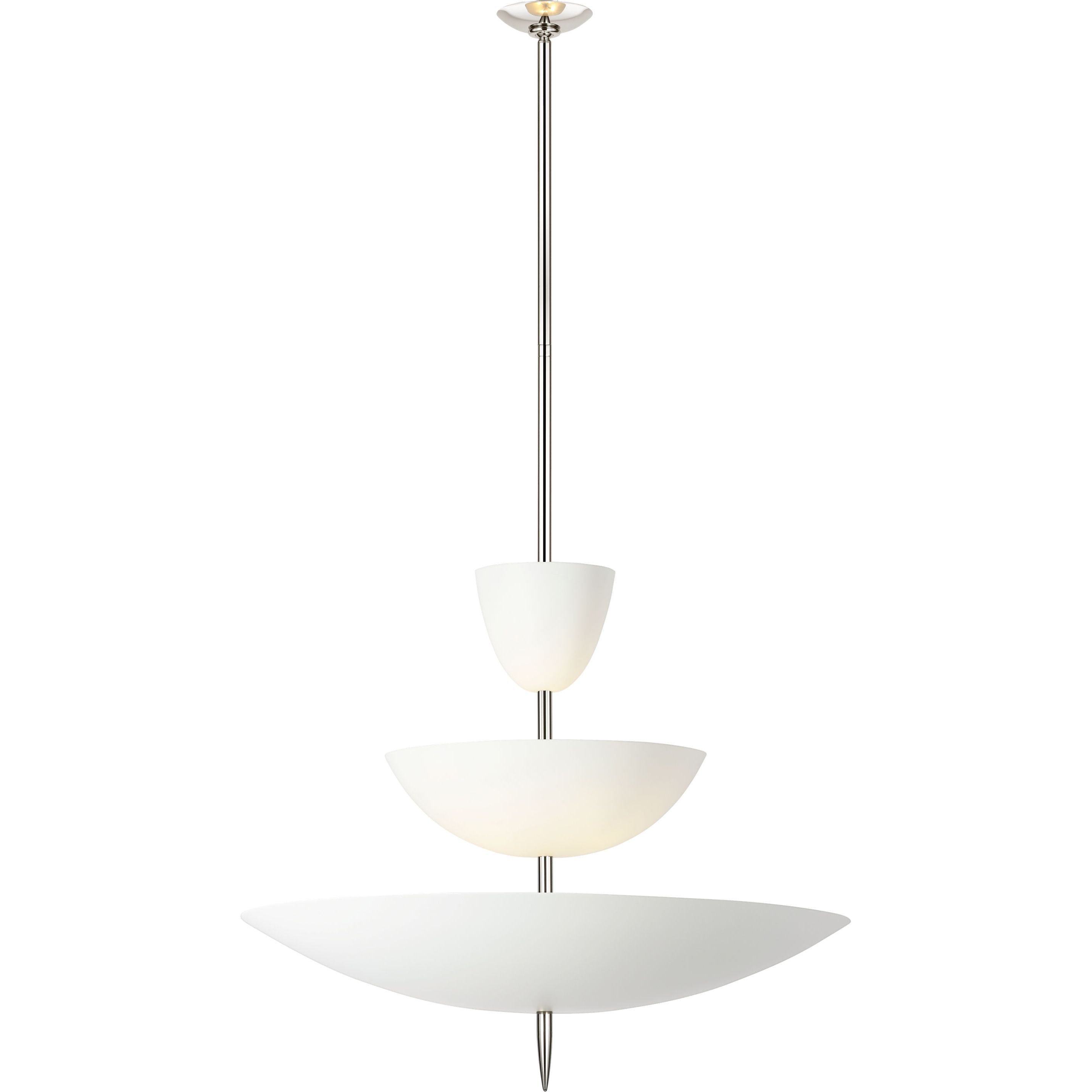 Polished Nickel with Plaster White Shades | shipping 12/10/2026