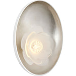 Matte White and Burnished Silver Leaf with Etched and Clear Glass Flower | shipping 11/01/2026