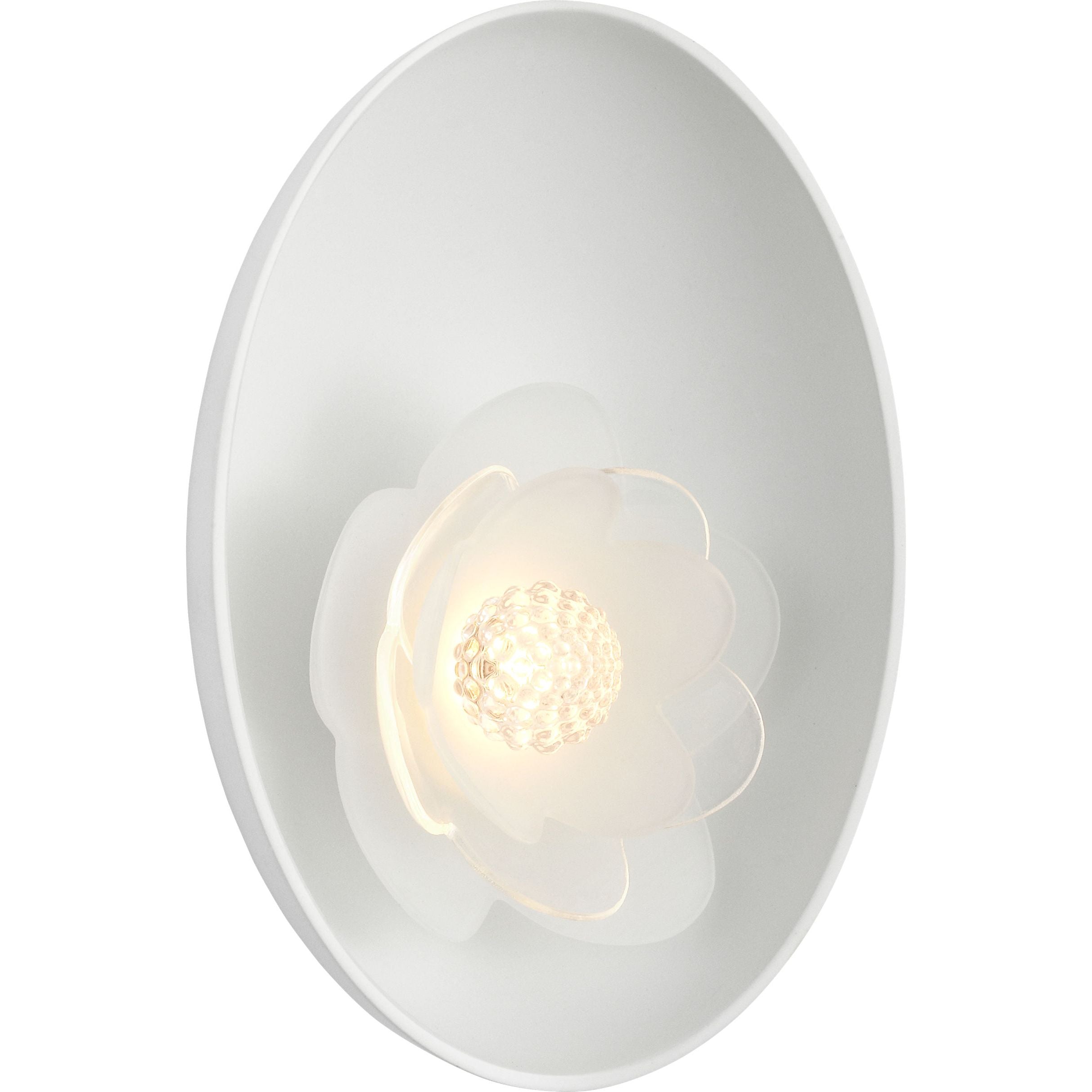 Matte White with Etched and Clear Glass Flower | shipping 10/17/2026