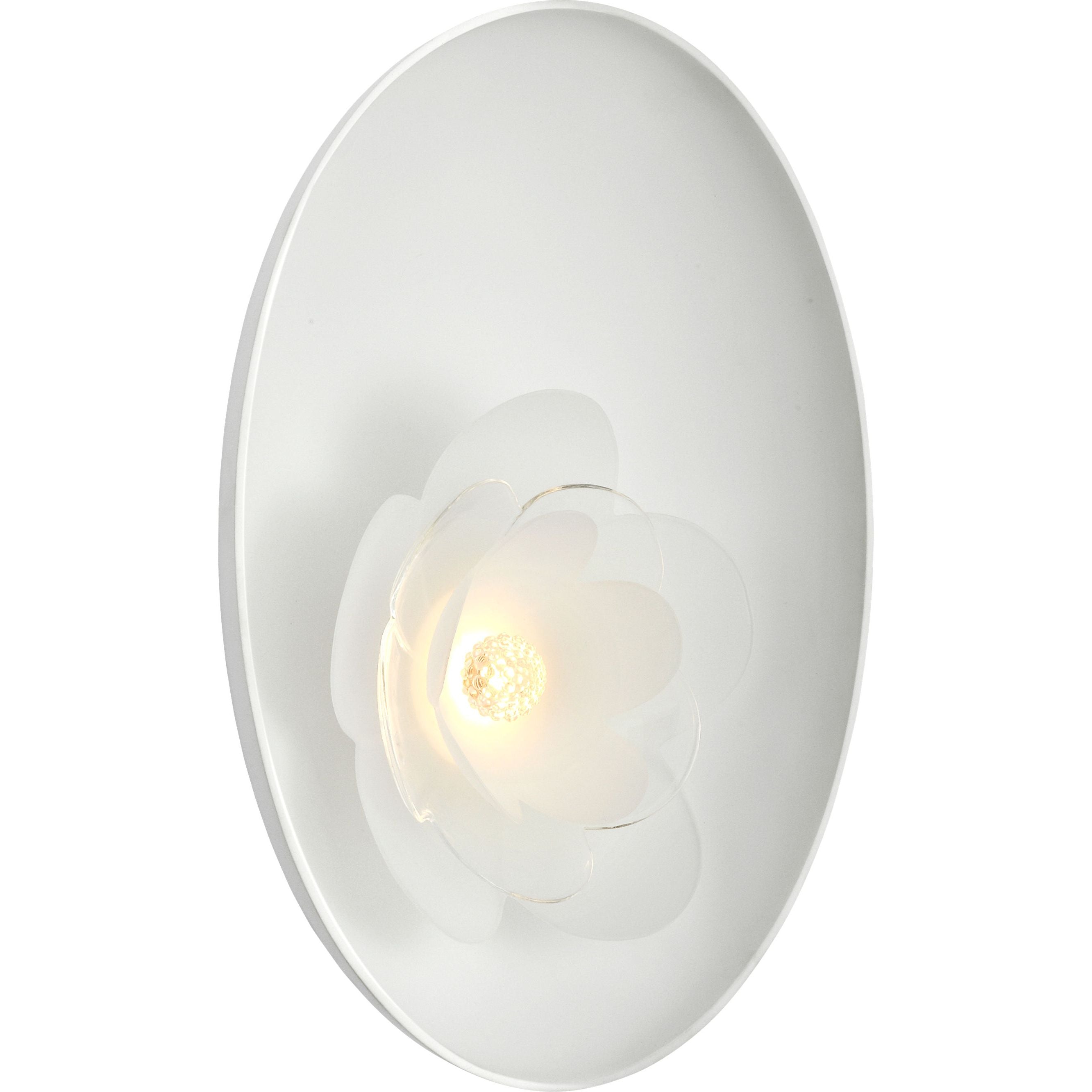 Matte White with Etched and Clear Glass Flower | shipping 10/17/2026