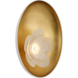 Matte White and Gild with Etched and Clear Glass Flower | shipping 11/16/2026