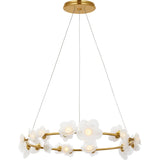 Soft Lacquered Brass with Etched and Clear Glass Flowers | shipping 12/10/2026