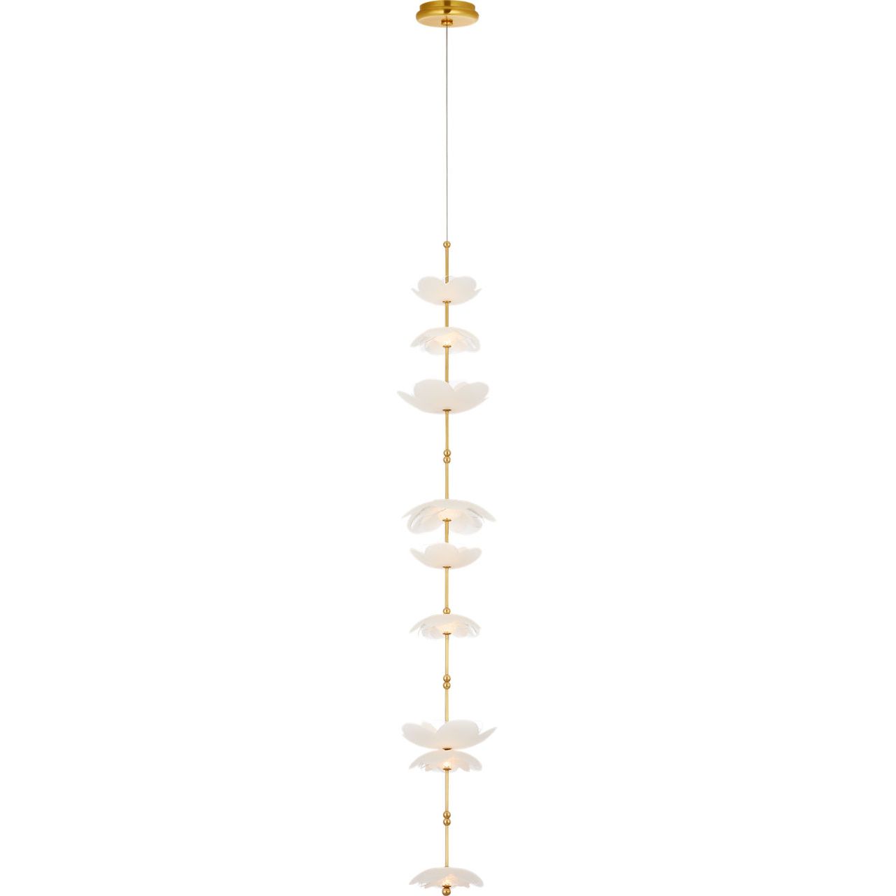 Soft Lacquered Brass with Etched and Clear Glass Flowers | shipping 12/25/2026