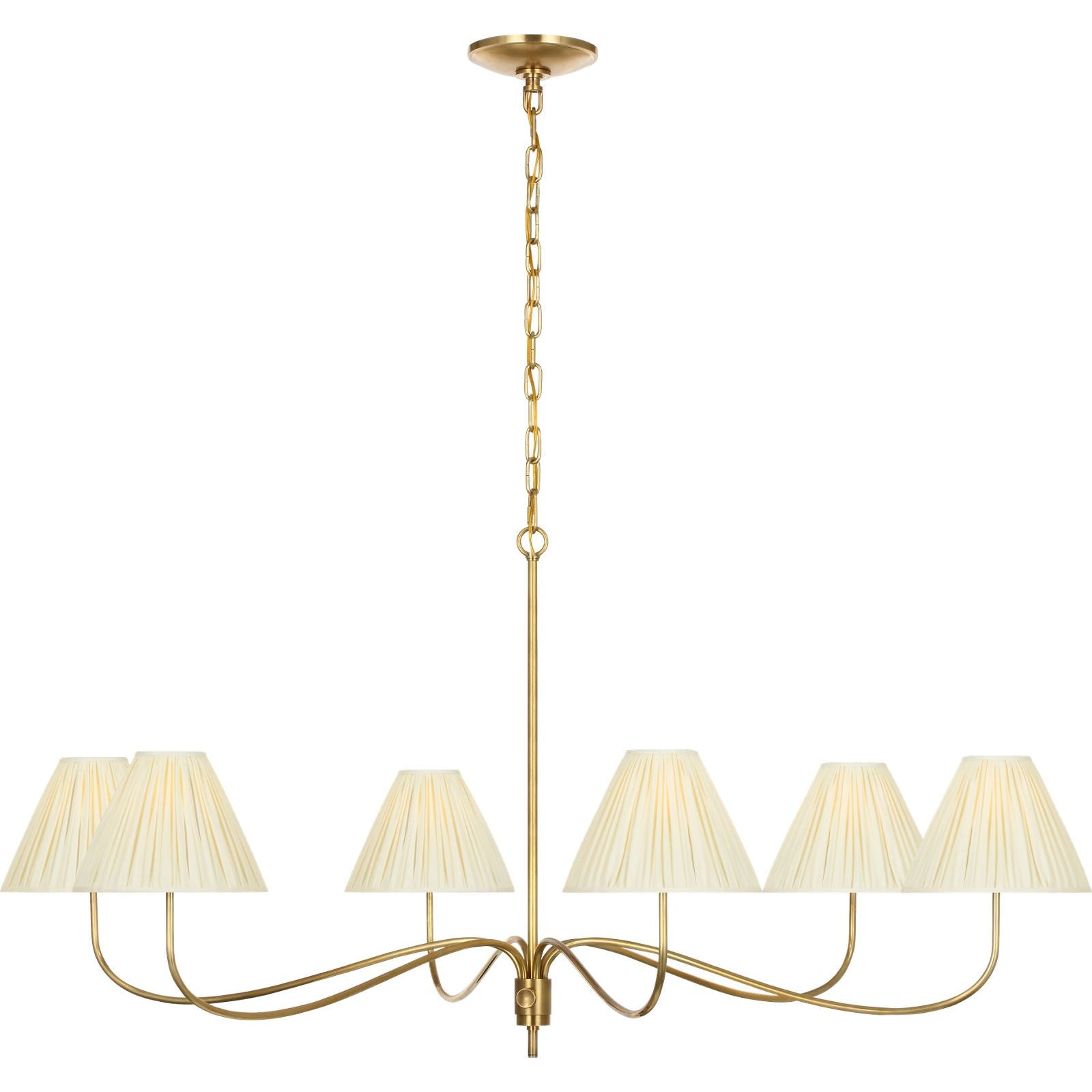 Antique-Burnished Brass with Silk Pleated Shades | shipping 10/17/2026