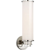 Polished Nickel with White Glass