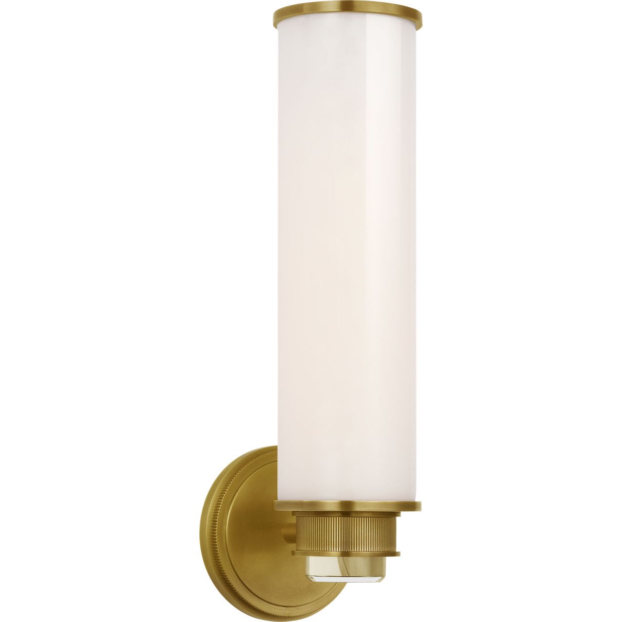 Soft Brass with White Glass