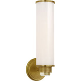 Soft Brass with White Glass