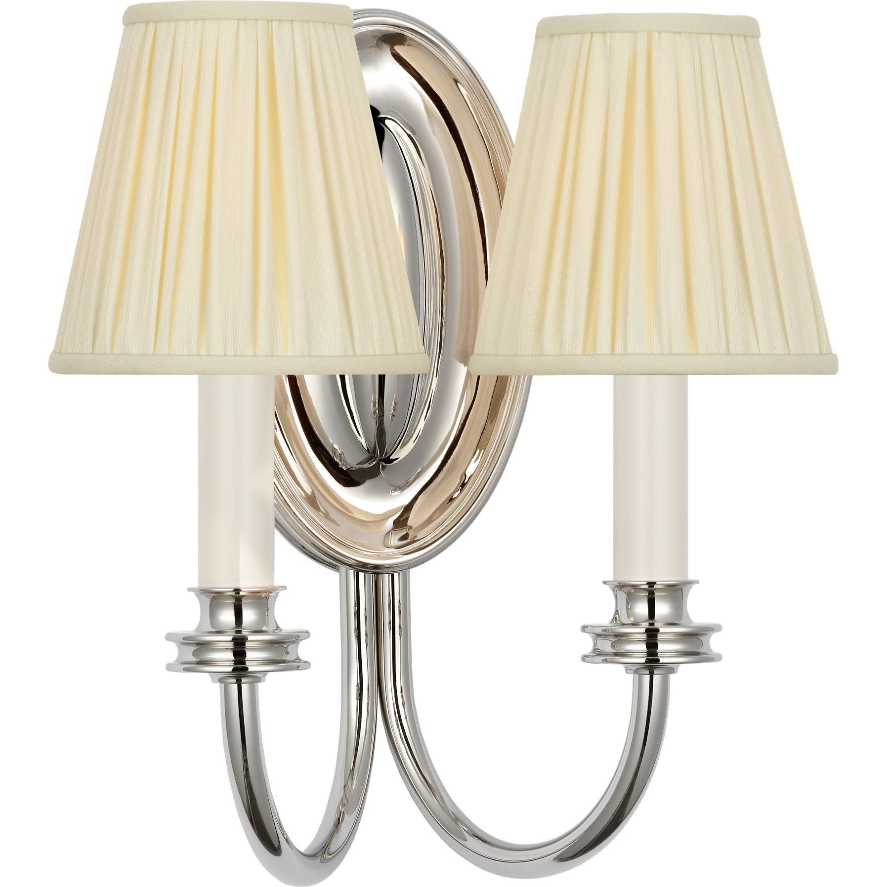 Polished Nickel with Silk Pleated Shades | shipping 11/16/2026