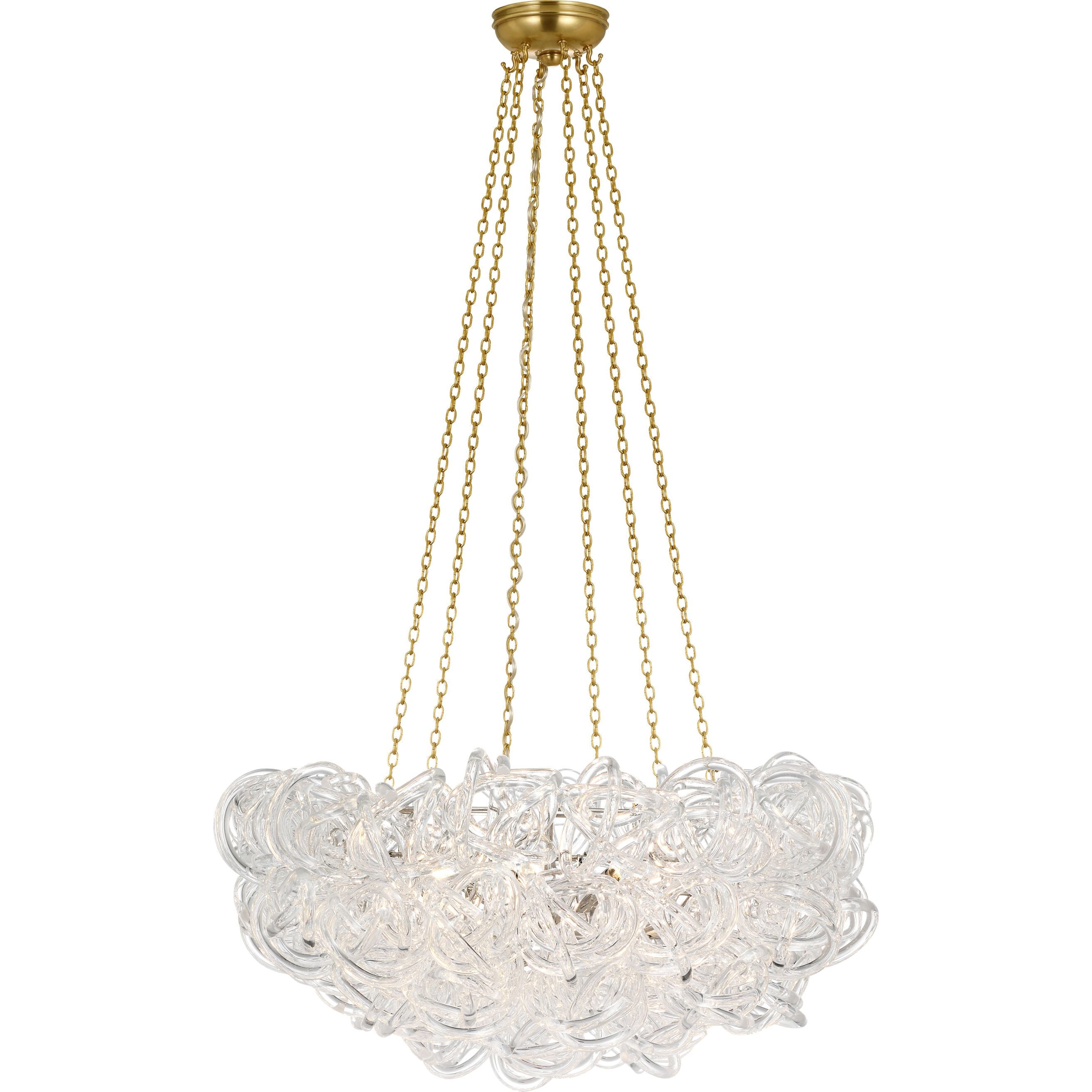 Aurelie 30" Chandelier in Soft Brass and Clear Acrylic | shipping 01/09/2027